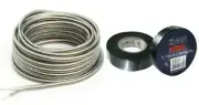 Absolute USA S16G200 16 Gauge 200 Feet Clear Speaker Wire and 3/4" x 60' FT Blac