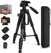 75'' Heavy Duty Tripod with Wireless Remote – Perfect for DSLR & Phones