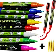 RIDINO Liquid Chalk Markers for Blackboards, Non-Toxic, Water-Based,Reversible Tips,Whiteboard Marker Erasable on, Glass, Window, Mirror, Any Non-Porous Surface and Kids Art(8 chalk pens and 3 nibs)