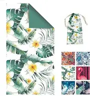 Miss Rui Microfiber Quick Dry Beach Towel, Extra Large 180x80cm Double-Sided Pool Towel with Carry Bag Fast Absorbent Lightweight Sand Free Travel Towel for Bath Swim Camping