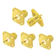 50x SMA Female 4 Holes Panel Chassis Mount Flange Solder Post Connector SMA
