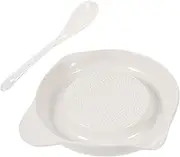 Ginger Garlic Grater Food Plate Ginger Grater Dish Ceramic Grater for Ginger Ceramic Garlic Grater Plate Garlic Grater Dish Porcelain Food Grater Round White Baby