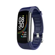 Temperature Measurement Bracelet Blood Pressure Heart Rate Blood Oxygen Sleep Sports Pedometer Health Monitoring Smart Bracelet - Blue