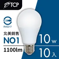 在飛比找PChome24h購物優惠-【TCP台灣強凌】清倉大特賣-10瓦白光LED燈泡-10入組