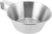 CATIEBYE Bowl for Camping Ramen Boys and Girls Bowl Portable Stainless Steel with Folding Handle for Outdoor Use Random Style