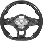 Steering Wheel, Carbon Fiber Wheel Compatible with MK7 MK7.5 R 2013-2020, Nappa Leather Grip Wheel, Flat Bottom Racing Steering Wheel
