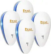 LEOP Ultrasonic Pest Repeller 4 Pack, Wall Plug-in Electronic Insect Repellent, Indoor Pest Control Devices with Night Light, Anti Mosquitoes, Fleas, Ants, Bed Bugs, Flies, Spider, Wasp (White)