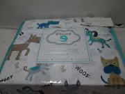 NEW Cloud 9 PUPPY PLAY WOOF Full Sheet Set ~ Brown, Blue, Teal, Grey NIP