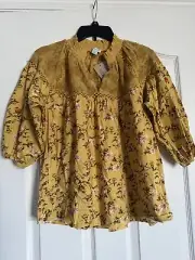 NW Sundance, “Florence Bloom” Embroidery, Lace Top Womens Small, Blouse
