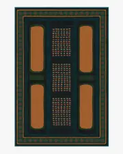 185' x 275' | Machine Washable Runner Rug | Kid & Pet Friendly | Indoor Rug | Architectural Digest Nerissa Teal & Gold Tufted Rug | Ruggable