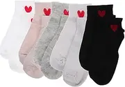 [VALICLUD] Summer Women Heart Pattern Ankle Socks No Show Socks Cotton for Dress Casual
