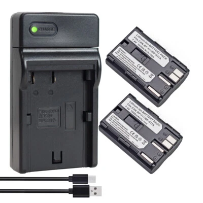 2 Battery &Charger for Canon 511a BP-511 EOS 10D 20D 30D 40D 50D 5D D30 D60 300D
