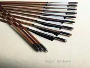 12pcs 28-33inch Handmade Archery Bamboo Arrows Field Point Self Nocks Bow Arrow