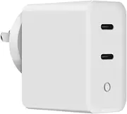40W USB C Wall Charger AU Plug, Dual 20W USB-C Ports PD 3.0 Power Delivery Fast Charging Block with LED Light for iPhone 15/14/13/12/12 Pro /11/ Mini, iPad Pro, Galaxy S23 22 and More (White)