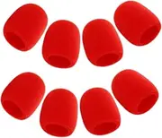 Abaodam 8pcs Microphone Cover Microphone Accessories Microphone Protective Cover Microphone Protector Cover Mic Protector Cover Windscreen for Headset Microphone Sponge Red