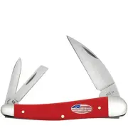 CASE XX KNIVES SEAHORSE WHITTLER - AMERICAN WORKMAN CS-SMOOTH RED SYNTHETIC 4355