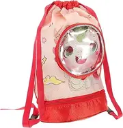 JEWEDECO Cute Swim Storage Bag Separation Polyester Beach Backpack with Shoulder Strap Small Portable Travel Backpack for Pool Gym and Activities