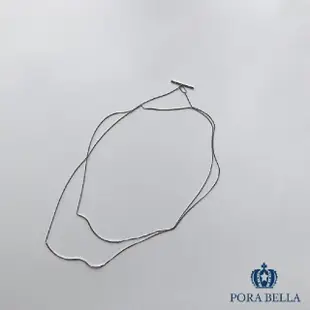 【Porabella】925純銀 韓版925純銀 極簡線條雙層纏繞設計 線條個性 項鍊 Necklace