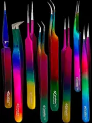 Rainbow Tweezers Set Stainless Steel Hobby Electronic Jewelry Watch Repairs Tool