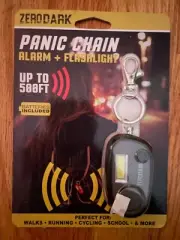 Panic Chain - Alarm and Flashlight Keychain Color = black NEW!