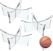 CANIPHA Acrylic Ball Stand Holder,Ball Display Stand for Football Basketball Soccer Ball Holder,Volleyball Rugby Ball Sports Ball Storage Rack,Trophy Autograph Memorabilia Display Cases(3 Pcs)