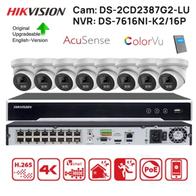 Hikvision 16CH 4K 12MP NVR Security CCTV System 8MP ColorVu IP Camera MIC POE AU