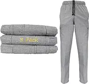 [Natural Uniforms] Classic Houndstooth 6 Pocket Chef Pants with Multi-Pack Quantities Available