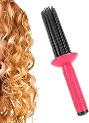 Hair Fluffy Styling Curler Curls Comb,Hair Curler Curling Make Up Brush Roller Tool Portable Hair Curling Roll Comb Anti‑Slip Professional Round Hair Brush for Home Personal Use Travel