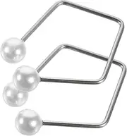 Generic 2pcs Dimple Trainer Face Exerciser Device Facial Dimple Maker Device Double Chin Dimple Smile Maker Jaw Exerciser Men Tool Stainless Steel Plus Imitation Pearls