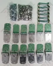 36 Pack - Todco Door Repair Kit- Center & End Hinges + 1" Rollers + Hardware