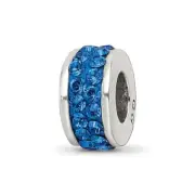 925 Sterling Silver Reflections Blue Double Row Preciosa Crystal Bead