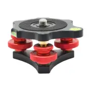 Tripod Leveler Stand with Bubble Level 3/8" Thread Tripod Head Leveling Base