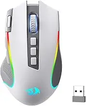 Redragon M612 PRO RGB Gaming Mouse, 8000 DPI Wired/Wireless Optical Mouse with 9 Programmable Buttons & 7 Backlit Modes, BT & 2.4G Wireless, Software Supports DIY Keybinds Rapid Fire Button