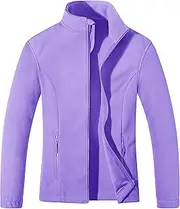 [MAGCOMSEN] Women's Fleece Jacket Zip Up Coat Lightweight Soft Warm Long Sleeve Jackets with Pockets for Winter