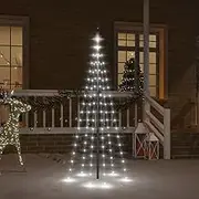Christmas Tree on Flagpole Cold White 108 LEDs 180 cm Holiday Decor Outdoor