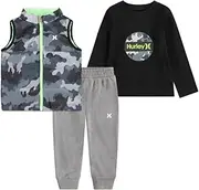 [Hurley] Toddler Boys' 3 Piece Puffer Vest Set