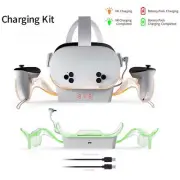 VR Headset LED Charging Dock Charger for Meta Quest 2/3/3S VR Controller Stand