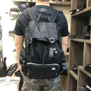 二手 BURBERRY The Rucksack 金屬戰馬LOGO軍旅後背包 (大款) 兩色可選