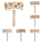 Christmas Embossed Rolling Pin Biscuit Roller Baking Cookies Cake Wooden DIY