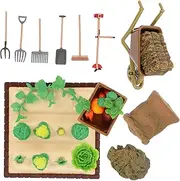 GRADENEVE 1 Set Mini Landscape Vegetable Field Model Decorative Farm Tools Accessories for Dollhouse DIY Micro Scene Layout Outdoor Garden Photography Props