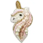 DIY Jewelry Making Beading kit Unicorn Brooch Bead Embroidery Pin Needlepoint