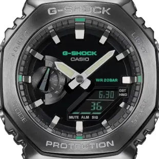 【CASIO 卡西歐】G-SHOCK八角布質編織雙顯錶(GM-2100CB-3A)