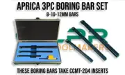 Boring bar set 8-10-12mm OD bars all same ISO standard Insert includes 3 Inserts