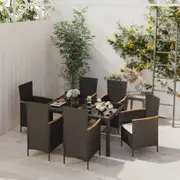 Garden Dining Set Furniture 7 Piece Multi Sizes Multi Colours vidaXL
