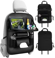 HTQZWHTQZW 6 Pockets Car Seat Back Organizer with Tray Table - Auto Interior Accessories Storage Organizer Holder Tissue Box
