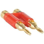 Gold Dual Banana Plug Red