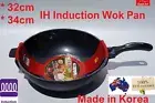 32cm, 34cm Non Stick Stone&Marble coated Wok Pan with Free GLASS LID