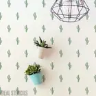 Cactus Pattern STENCIL, Tropical Wall Decor, Customize Walls, Fabrics, Furniture