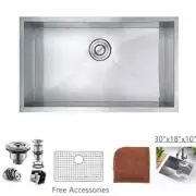 Oakland 30" x 18" x 10" Single Basin Stainless Steel Undermount Kitchen Sink