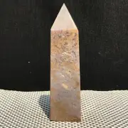 Natural water grass agate obelisk quartz crystal magic wand point aura healing